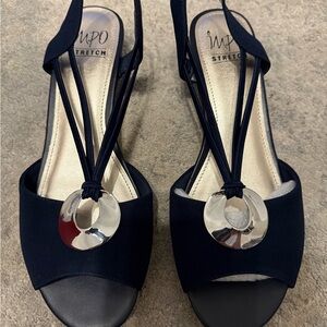 Impo Black and Silver Sandals with Elegant Slingback Design